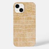 Champagne Faux Crocodile Leather iPhone 14 Hoesje (Achterkant)