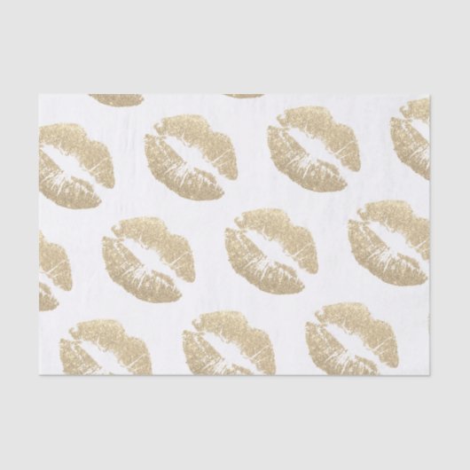 Champagne Faux Glitter Lips Tissue Paper Tissuepapier (Voorkant)