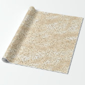 Champagne Faux Glitter Luipaard Print Cadeaupapier (Uitgerold)