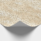 Champagne Faux Glitter Luipaard Print Cadeaupapier (Hoek)