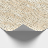 Champagne Faux Glitter Zebra Strepen Cadeaupapier (Hoek)