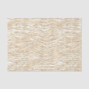 Champagne Faux Glitter Zebra Strepen Tissuepapier