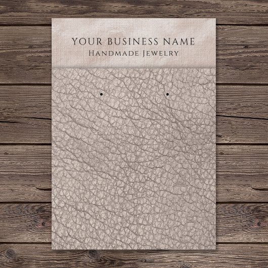 Champagne Faux Leather Earring Display Kaarten Visitekaartje