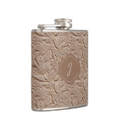 Champagne Faux Tooled Leather Vinyl  Heupfles (Rechts)