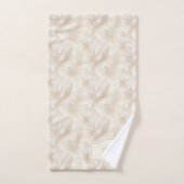 Champagne Feathers Delicate Tan Monogrammed Bad Handdoek (Handdoek)