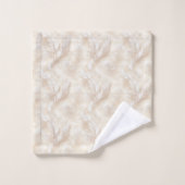 Champagne Feathers Delicate Tan Monogrammed Bad Handdoek (Wasdoekje)