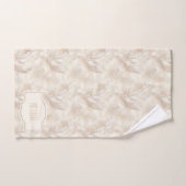 Champagne Feathers Delicate Tan Monogrammed Bad Handdoek (Handdoek)