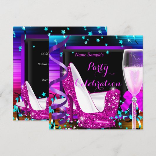 Champagne Feest Elk Gelegenheid Feestviering Kaart (Voorkant / Achterkant)