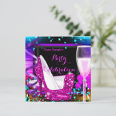 Champagne Feest Elk Gelegenheid Feestviering Kaart (Staand voorkant)