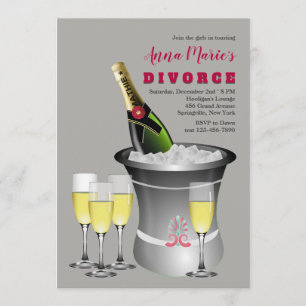 Champagne Feestelijke Scheiding Uitnodiging