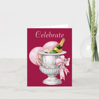 Champagne - Felicitaties Huwelijk Verjaardagskaart Kaart