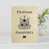 Champagne Filipijnen Paspoort Bewaar de datum Save The Date (Staand voorkant)