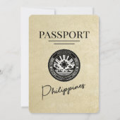 Champagne Filippijnen Paspoort Uitnodiging (Achterkant)
