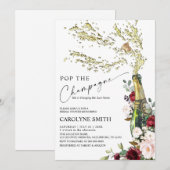Champagne fles bruids douche uitnodiging (Voorkant / Achterkant)