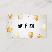 Champagne Fles/Confetti en ballonnen Visitekaartje (Achterkant)