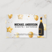 Champagne Fles/Confetti en ballonnen Visitekaartje (Voorkant)