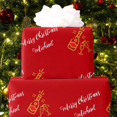 Champagne fles glas aangepaste tekst gepersonalise cadeaupapier