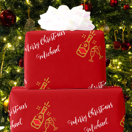 Champagne fles glas aangepaste tekst gepersonalise cadeaupapier