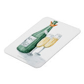 Champagne-flessen en twee glazen glazen magneet (Linkerzijde)