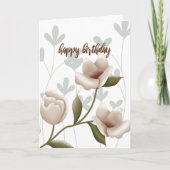 Champagne Floral Birthday Card Kaart (Voorkant)