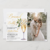 Champagne Floral Brunch en brabbel Vrijgezellenfee Kaart (Voorkant)