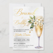 Champagne Floral Brunch en brabbel Vrijgezellenfee Kaart (Voorkant)