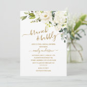 Champagne Floral Brunch en brabbel Vrijgezellenfee Kaart (Staand voorkant)