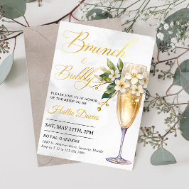 Champagne Floral Brunch en brabbel Vrijgezellenfee Kaart