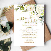 Champagne Floral Brunch en brabbel Vrijgezellenfee Kaart