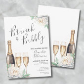 Champagne Floral Brunch en brabbel Vrijgezellenfee Kaart