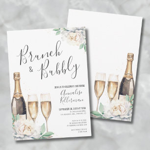 Champagne Floral Brunch en brabbel Vrijgezellenfee Kaart