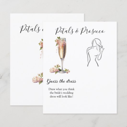 Champagne Floral Guess Jurk Vrijgezellenfeest spel (Voorkant / Achterkant)