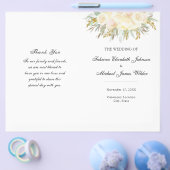 Champagne Floral Wedding Folded Programme Flyer (Enkel)