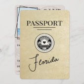 Champagne Florida Passport Bewaar de datum Save The Date (Voorkant / Achterkant)