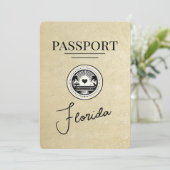 Champagne Florida Passport Bewaar de datum Save The Date (Staand voorkant)