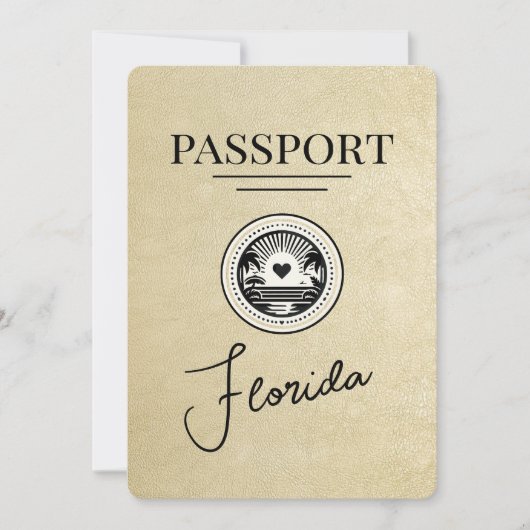 Champagne Florida Passport Bewaar de datum Save The Date (Voorkant)