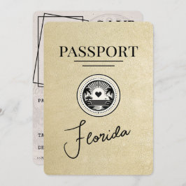 Champagne Florida Passport Bewaar de datum Save The Date