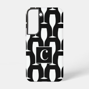 Champagne fluit glaspatern Samsung Galaxy S22 Hoesje