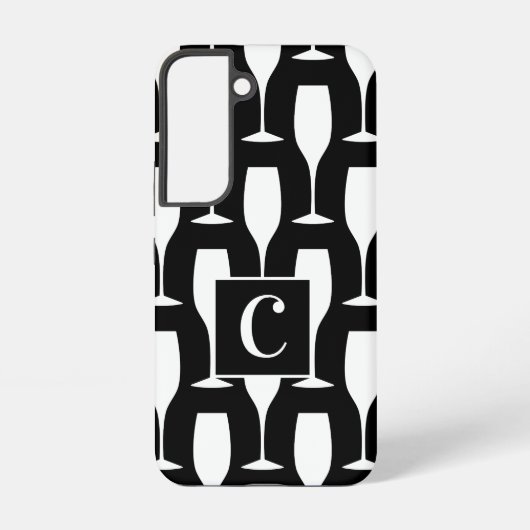 Champagne fluit glaspatern Samsung Galaxy S22 Hoesje (Achterkant)