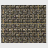 Champagne fluit op gouden bokeh cadeaupapier (Vlak)