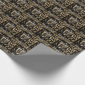 Champagne fluit op gouden bokeh cadeaupapier (Hoek)