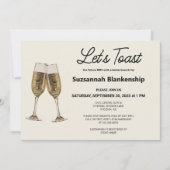 Champagne Fluit Toast Bruidsdouche Sjabloon Kaart (Voorkant)