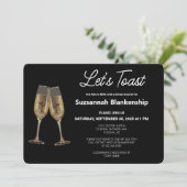 Champagne Fluit Toast Bruidsdouche Sjabloon Kaart (Staand voorkant)