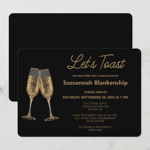 Champagne Fluit Toast Bruidsdouche Sjabloon Kaart