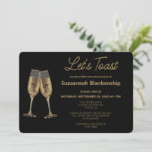 Champagne Fluit Toast Bruidsdouche Sjabloon Kaart (Staand voorkant)