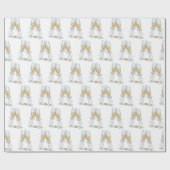 Champagne-fluiten met trouwringen cadeaupapier (Vlak)