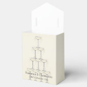 Champagne Fluiten Ontwerp Champagne Gekleurde Brui Bedankdoosjes (Geopend)