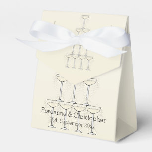 Champagne Fluiten Ontwerp Champagne Gekleurde Brui Bedankdoosjes