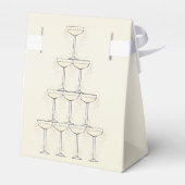 Champagne Fluiten Ontwerp Champagne Gekleurde Brui Bedankdoosjes (Achterkant)