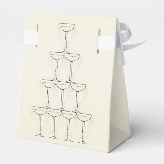 Champagne Fluiten Ontwerp Champagne Gekleurde Brui Bedankdoosjes (Achterkant)